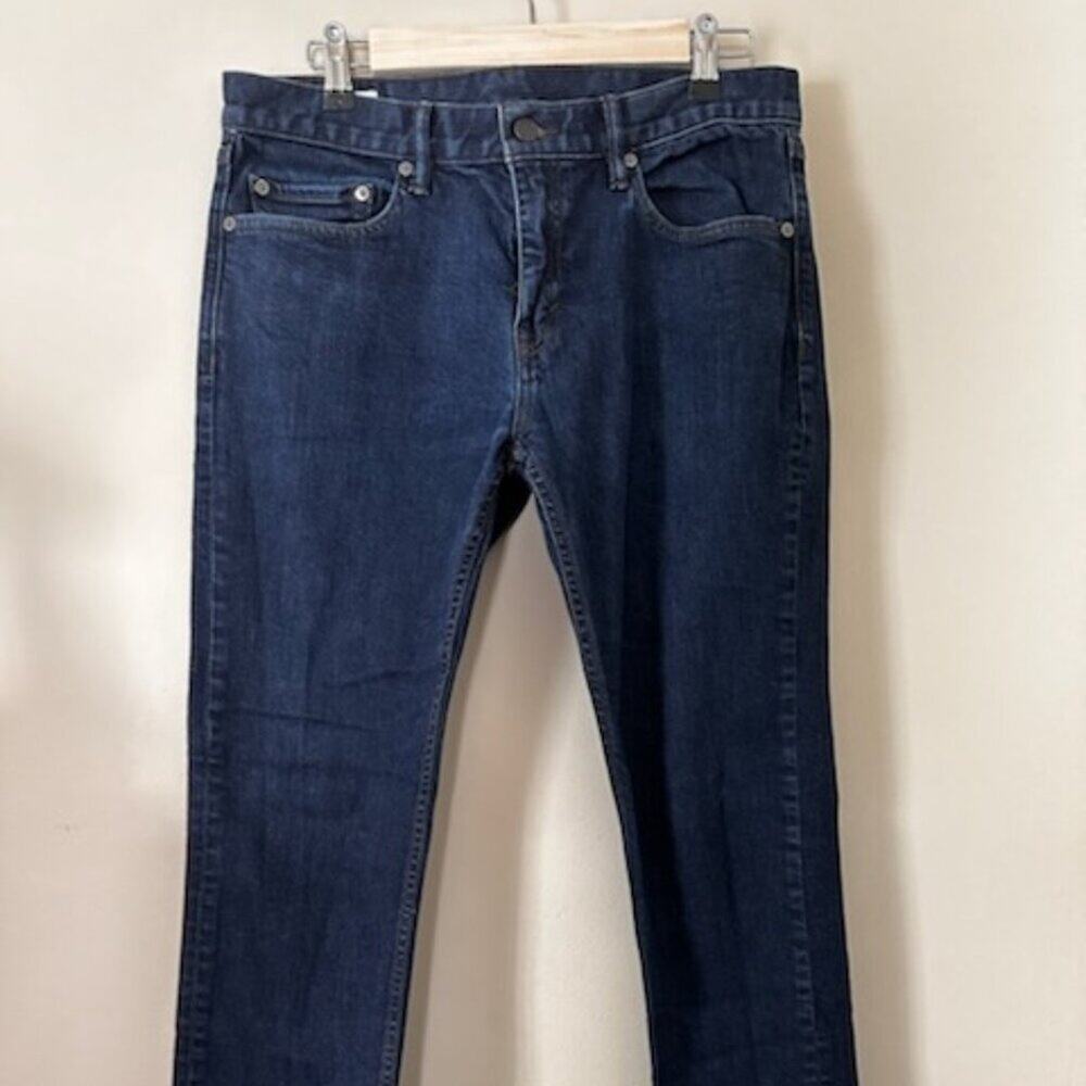 Banana Republic Skinny Jeans Men 33x32 Dark Wash Blue Stretch Denim